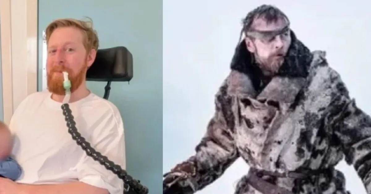 Michael Patrick em cena de Game of Thrones; ator faleceu aos 35 anos após lutar contra doença degenerativa.