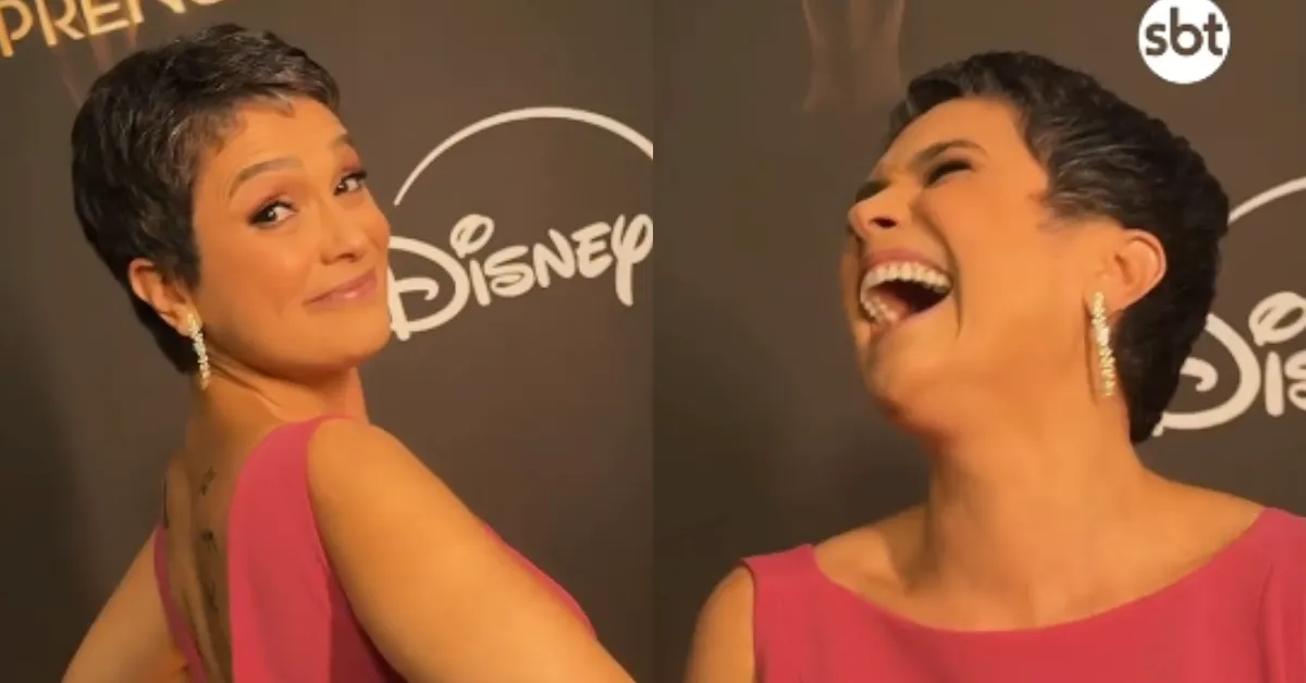 Sandra Annenberg posa no tapete vermelho do Troféu Imprensa e conquista elogios pela elegância e sofisticação do look.