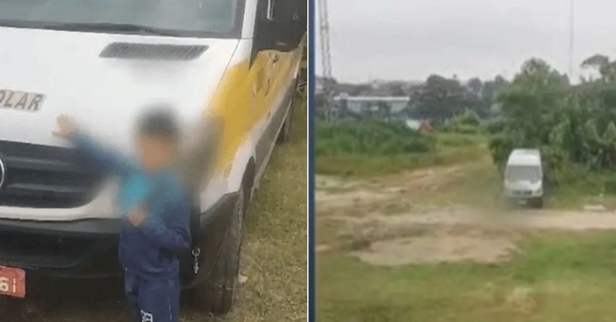O menino conseguiu sair sozinho do veículo para pedir ajuda