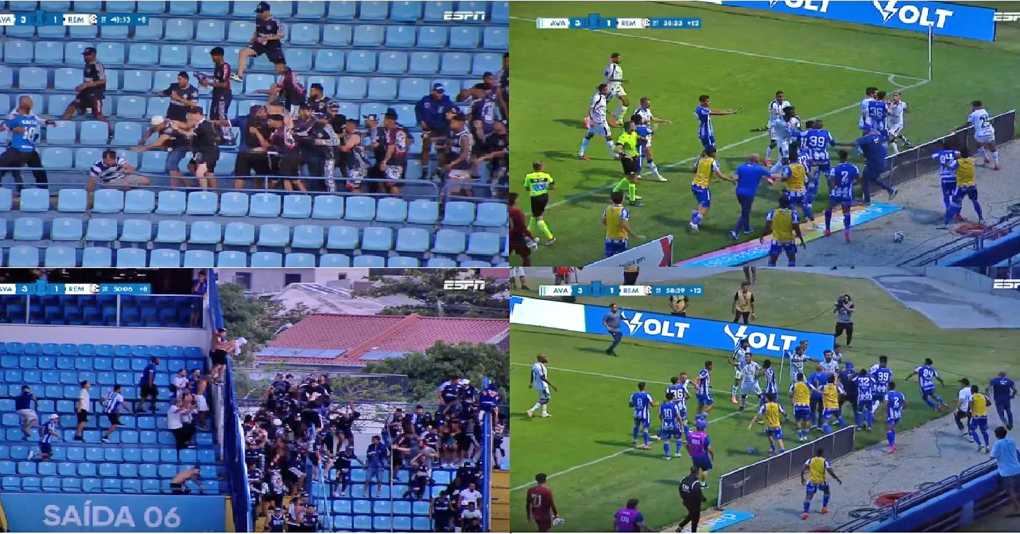 Confusões aconteceram nas arquibancadas e no campo