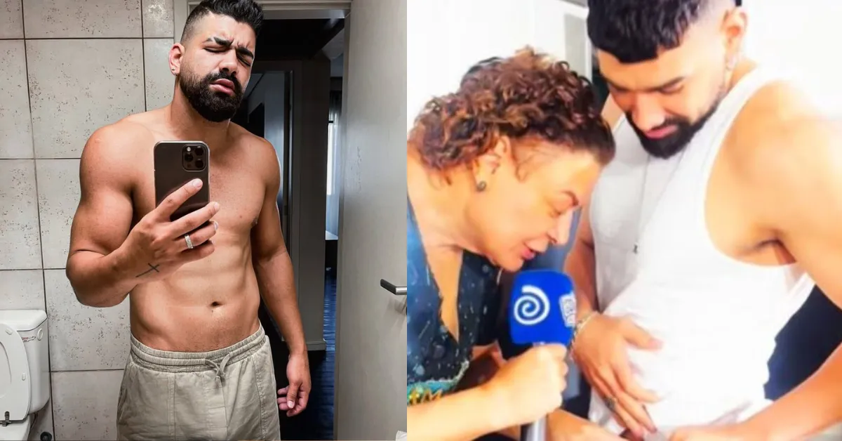 Dilsinho se diverte ao revelar hábito curioso durante conversa descontraída com David Brazil em evento da FM O Dia.