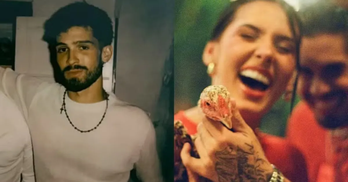 Zé Felipe e Ana Castela posam juntos durante a festa de Natal na Fazenda Talismã, em Goiânia; registro foi compartilhado por João Guilherme semanas após o fim do namoro.