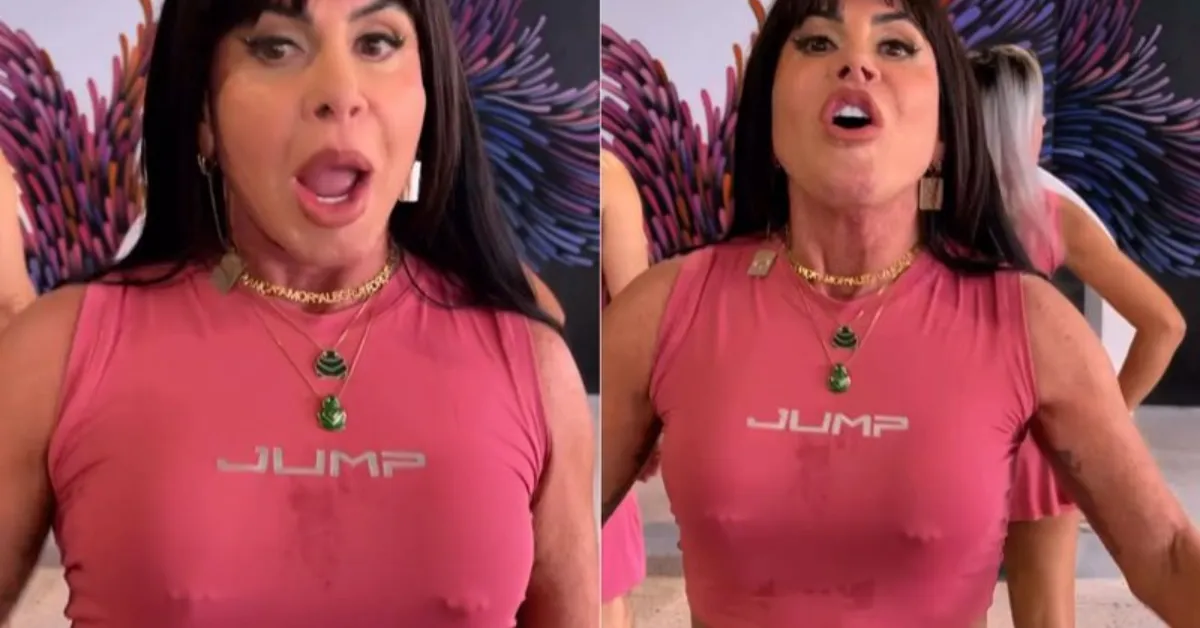 Gretchen usa look colado ao corpo ao divulgar coreografia de “Freak le Boom Boom” e chama atenção por detalhe íntimo.