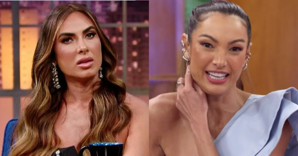 Nicole Bahls durante participação no “Encontro”, momento em que provocou Patrícia Poeta ao vivo ao falar sobre romance e Carnaval.