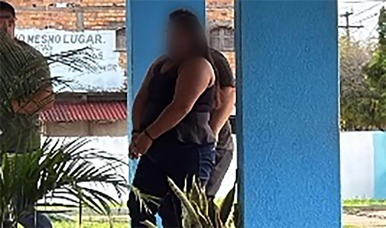 A suspeita que se passava por advogada sendo apresentada