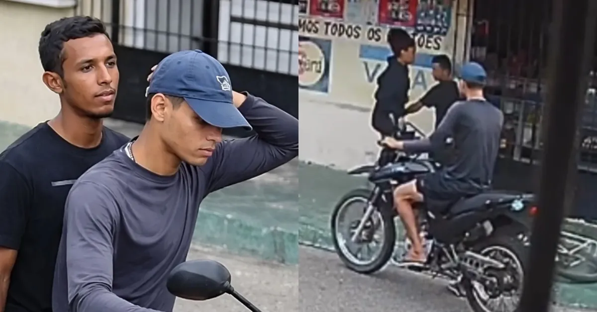 Câmeras de segurança instaladas no local captaram toda a ação