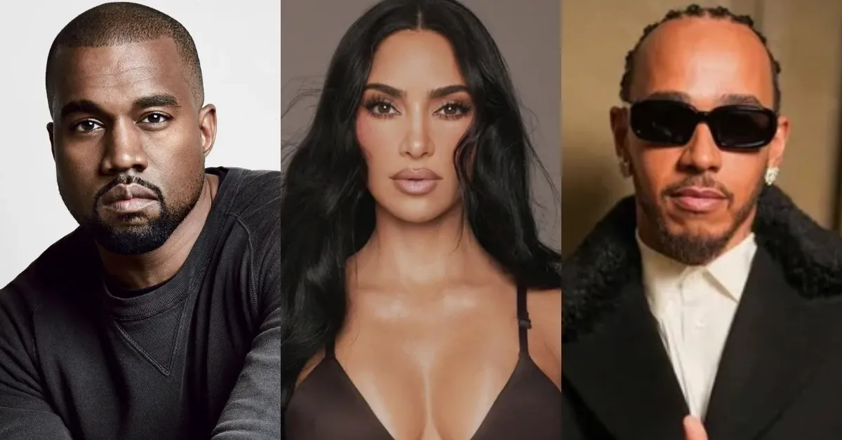 Kanye West expressa descontentamento com interação entre Kim Kardashian e Lewis Hamilton em evento, gerando repercussão nas redes sociais e especulações.