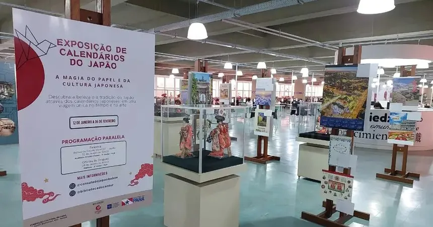 Na Biblioteca Pública Arthur Vianna, a exposição de calendários e bonecas japonesas pode ser visitada até o dia 30 de janeiro.