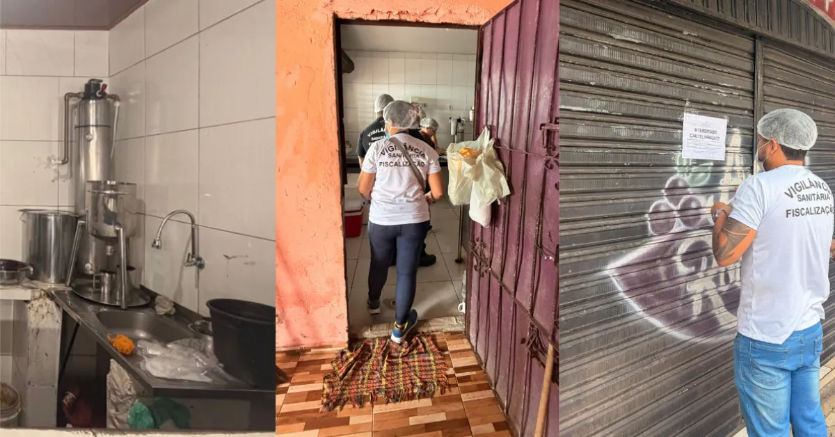 Fiscalização do Ministério Público do Estado do Pará e da Vigilância Sanitária interditou pontos de venda de açaí em Ananindeua após irregularidades no processamento do fruto.