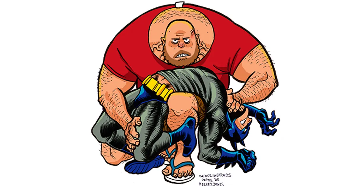 A arte irreverente de Caio Oliveira promete balançar as estruturas do fandom do Cavaleiro das Trevas no gibi “Bátima”.