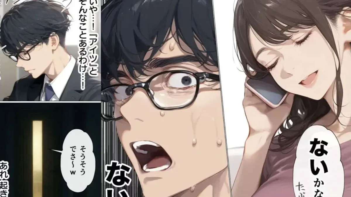 Arte promocional de “My Dear Wife, Will You Be My Lover?”, obra que utiliza IA generativa da  arte aos diálogos.