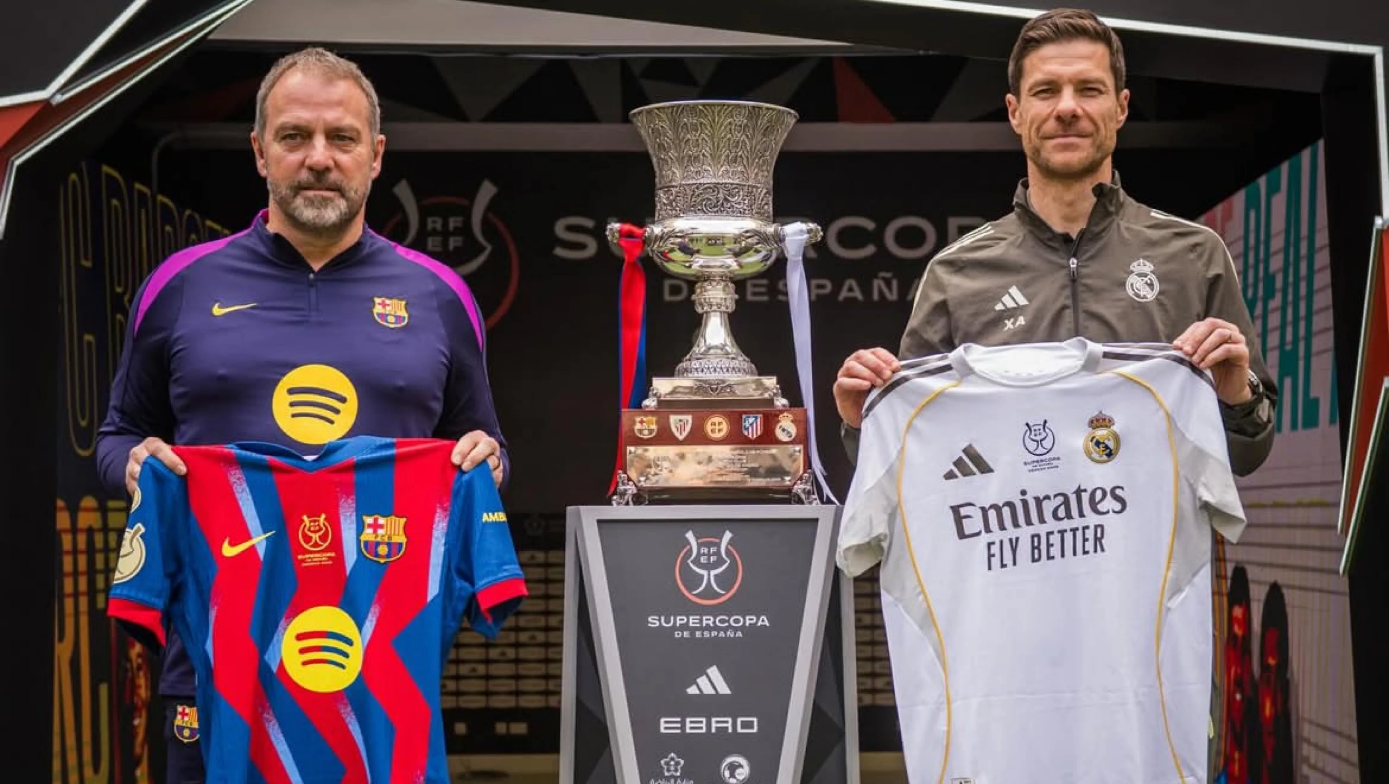 Barcelona e Real Madrid se enfrentam valendo o título da Supercopa.