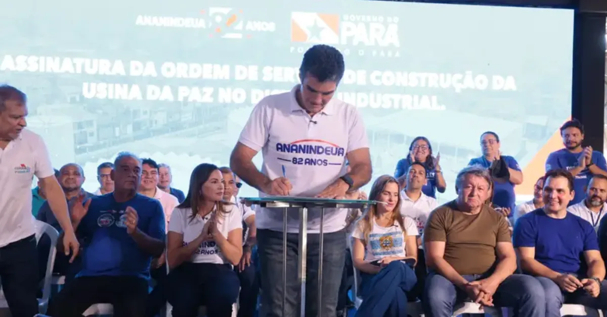 Durante a assinatura da ordem de serviço, o governador Helder Barbalho afirmou que a nova unidade amplia a presença do Estado em Ananindeua e reforça o atendimento à população em diferentes regiões do município.