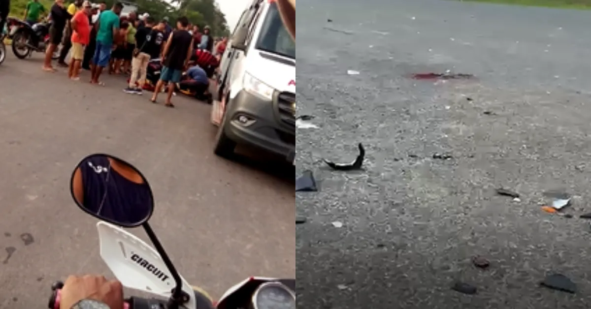 Em uma das motos estavam um casal e a filha do casal, de dois anos