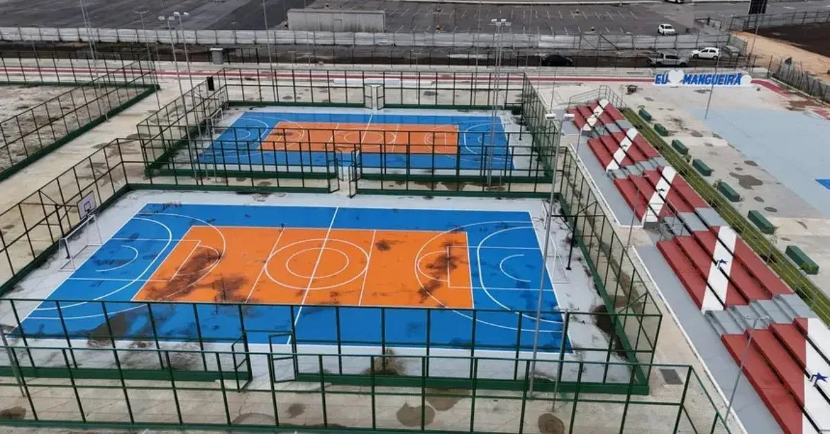 Parque Olímpico Mangueirão durante as obras.