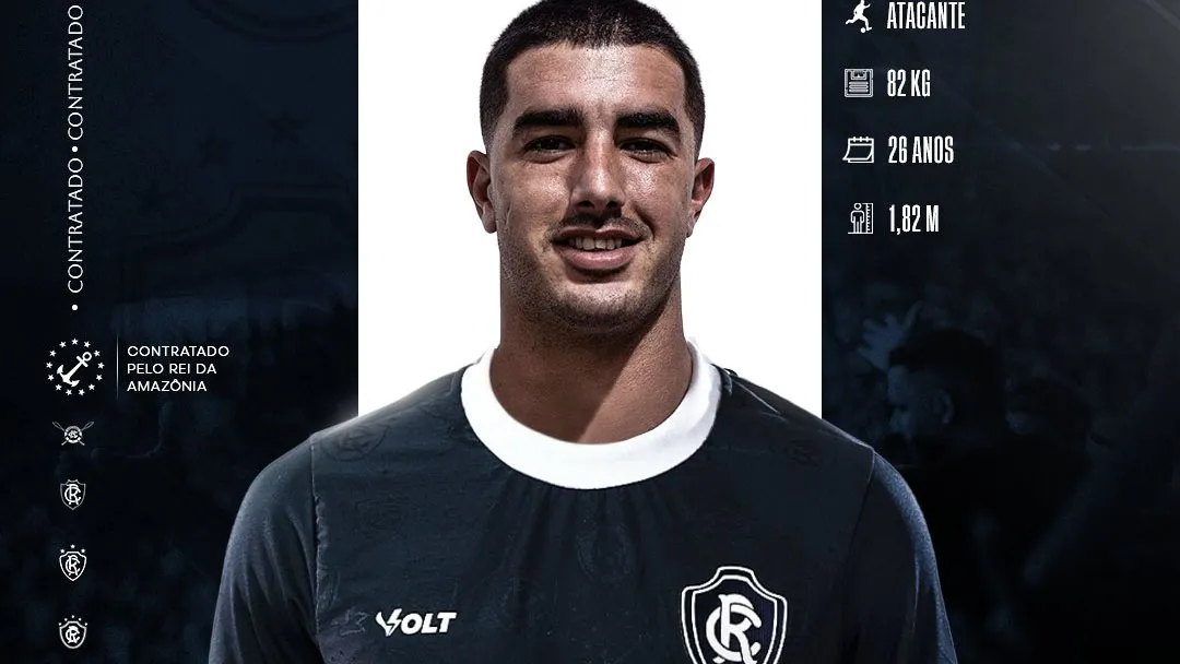 Clube do Remo anuncia a chegada do atacante argentino Rafael Monti como novo reforço para a temporada