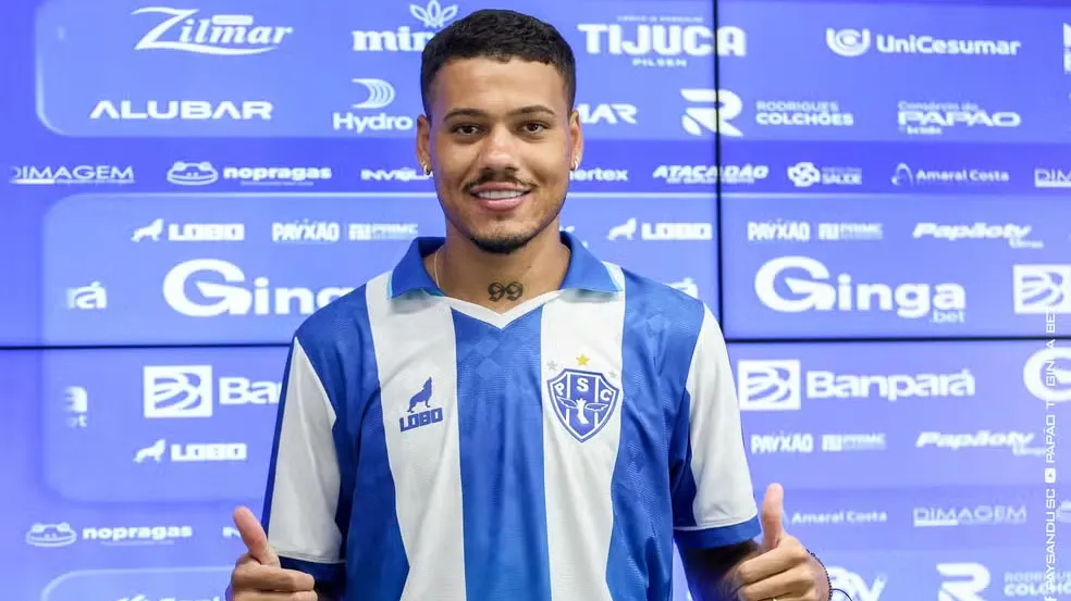 Kleiton Pego é apresentado como novo reforço do Paysandu e destaca influência de Gabriel Mesquita