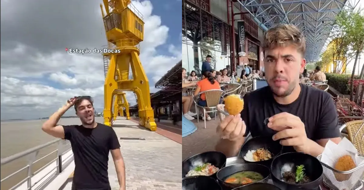 Em um vídeo publicado no Instagram, o alagoano começa experimentando a tradicional unha de caranguejo e em seguida prova outras iguarias, como a coxinha paraense de camarão com jambu, maniçoba e tacacá.