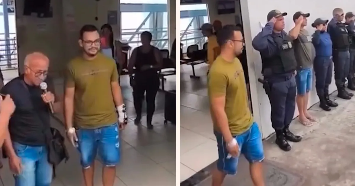 Imagem ilustrativa da notícia: VÍDEO: Guarda municipal sobrevivente de ataque em Portel é homenageado