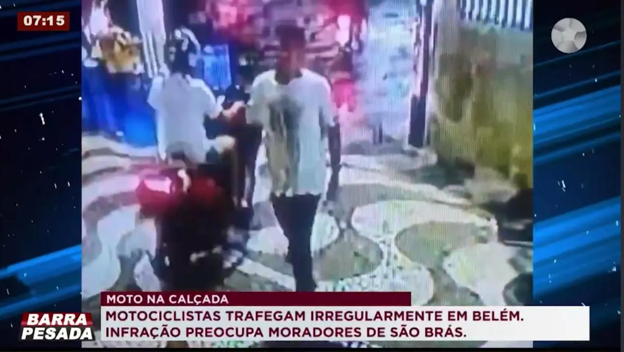 Imagem ilustrativa da notícia: Égua, até quando? Motocicletas invadem calçada em Belém