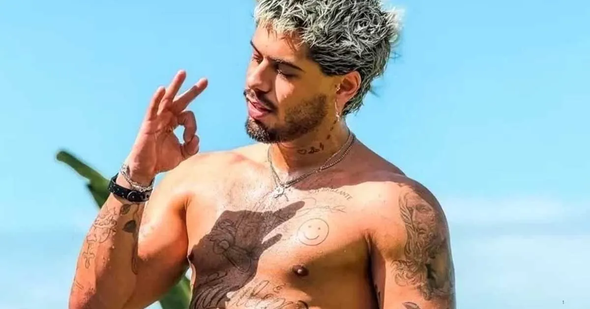 Zé Felipe chamou atenção nas redes sociais ao compartilhar uma imagem em preto e branco onde aparece apenas de cueca.