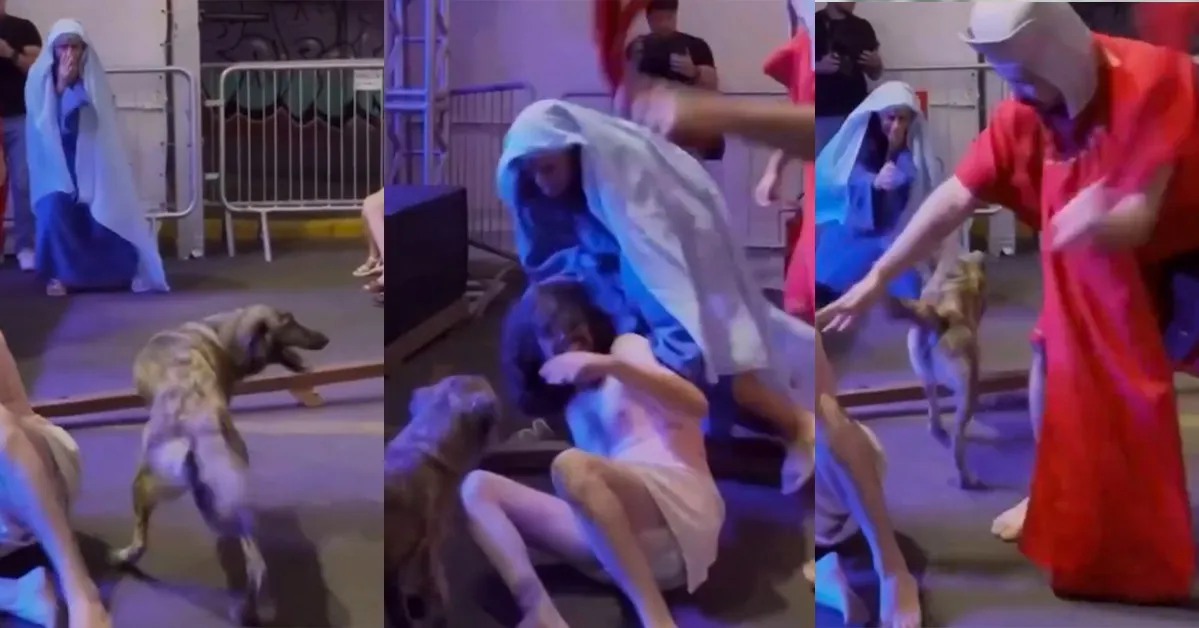 Animal invadiu a cena furioso ao ver o espancamento do personagem