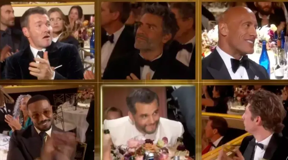 Surpresa no rosto e aplausos contidos: rivais de Wagner Moura reagem ao anúncio da vitória do brasileiro no Globo de Ouro.