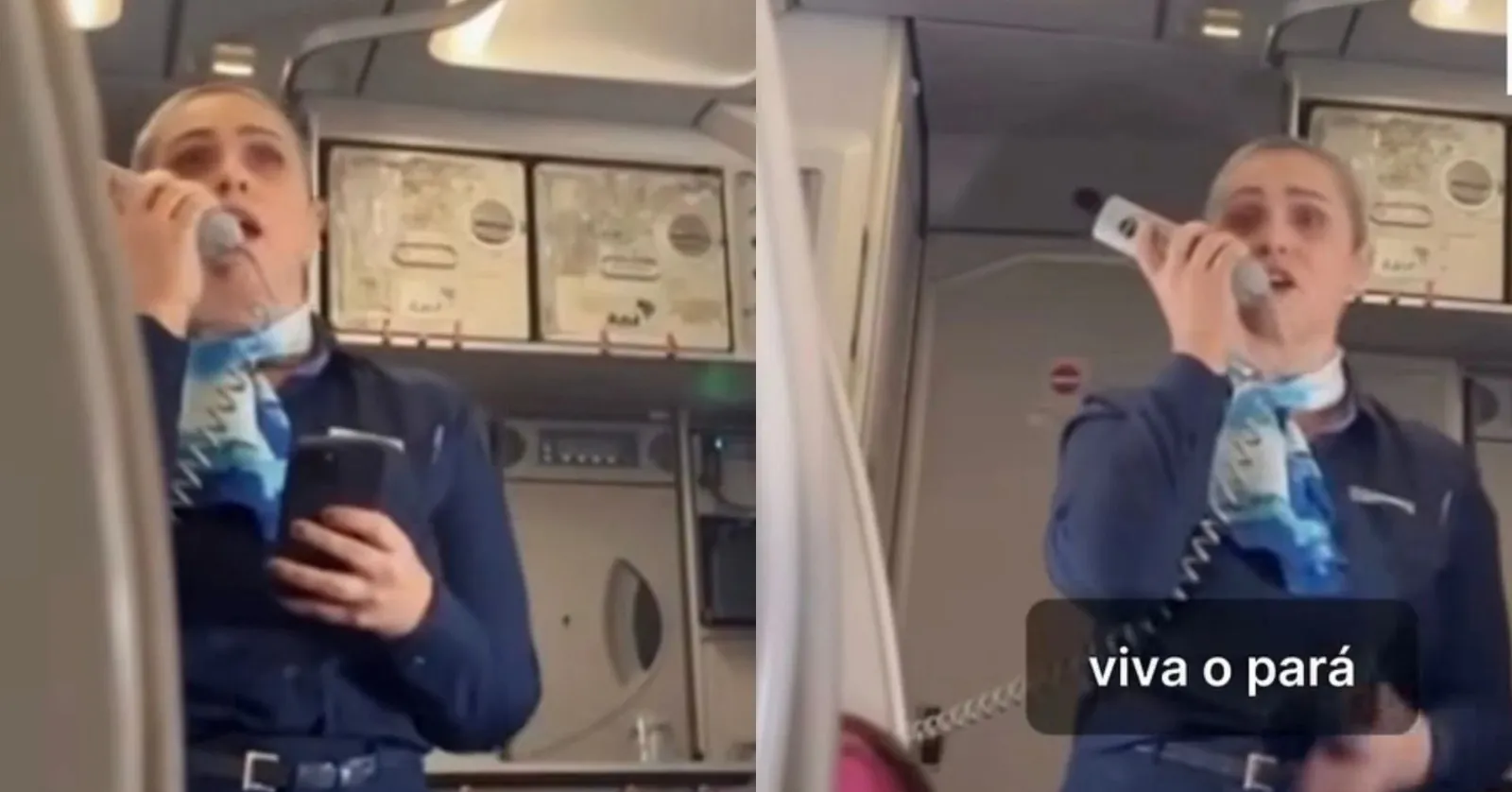 Durante o voo de partida, Noelle compartilhou com os passageiros um pouco da sua experiência em Belém