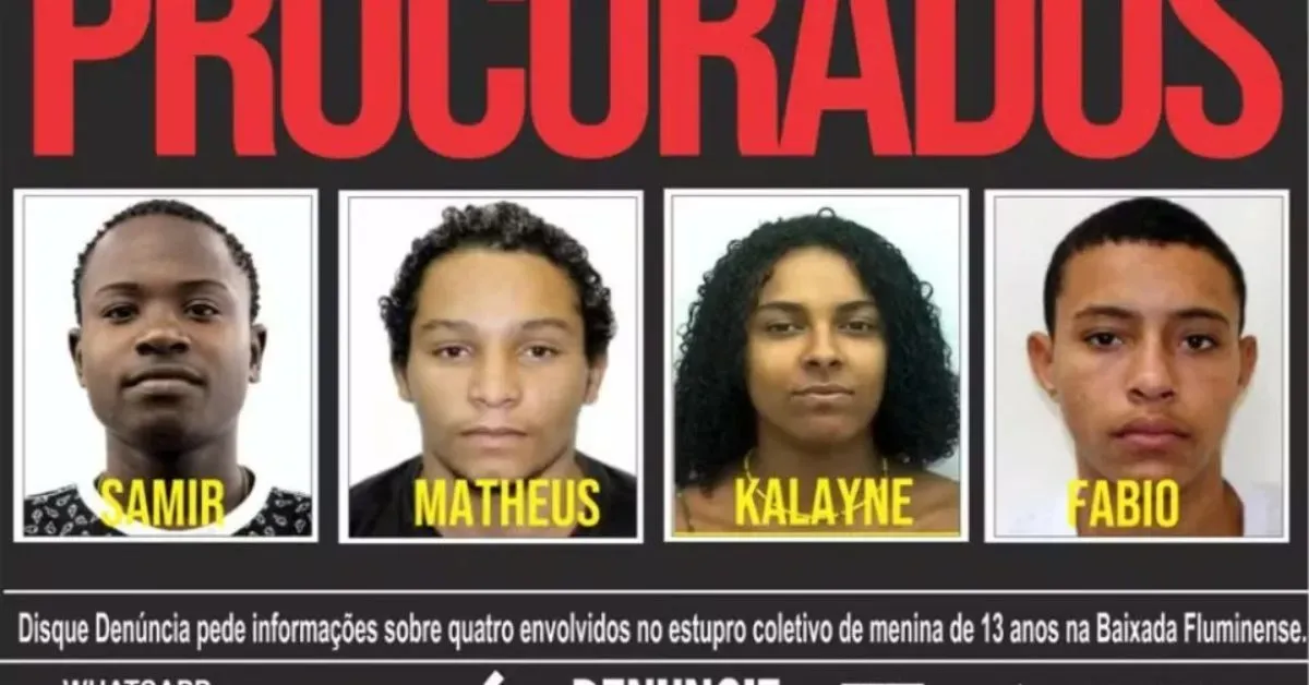 Os suspeitos envolvidos no novo caso de estupro coletivo