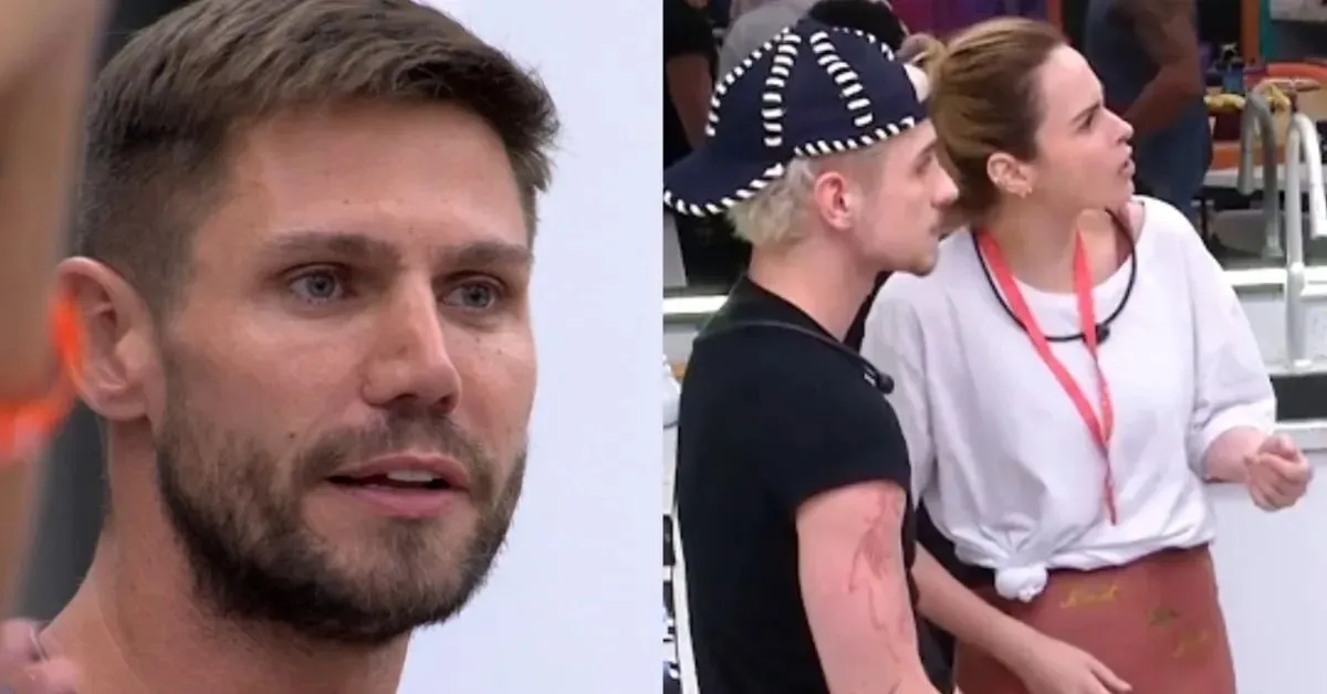 Juliano elevou o tom da discussão ao afirmar que, quando Jonas lava a louça, os utensílios ficam ainda mais sujos do que antes.