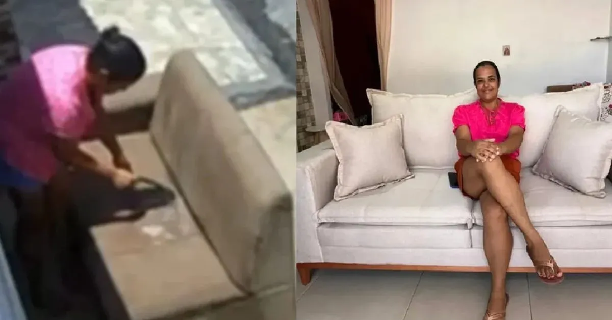 O incidente teve início quando Fabiana deixou o sofá na calçada por alguns minutos enquanto se ausentava de casa