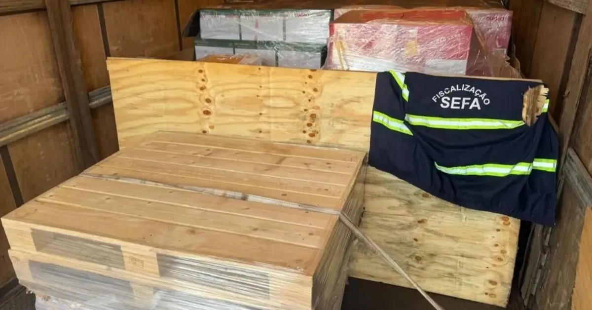 Carga de uísque apreendida pela Sefa-PA