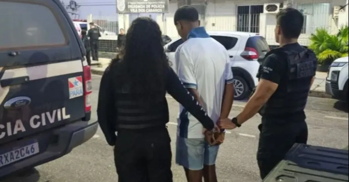 Um dos suspeitos presos durante a operação