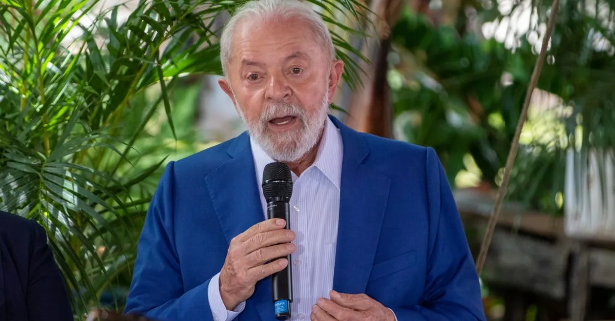 Presidente Luiz Inácio Lula da Silva durante pronunciamento em rede nacional na véspera do Dia Internacional da Mulher.