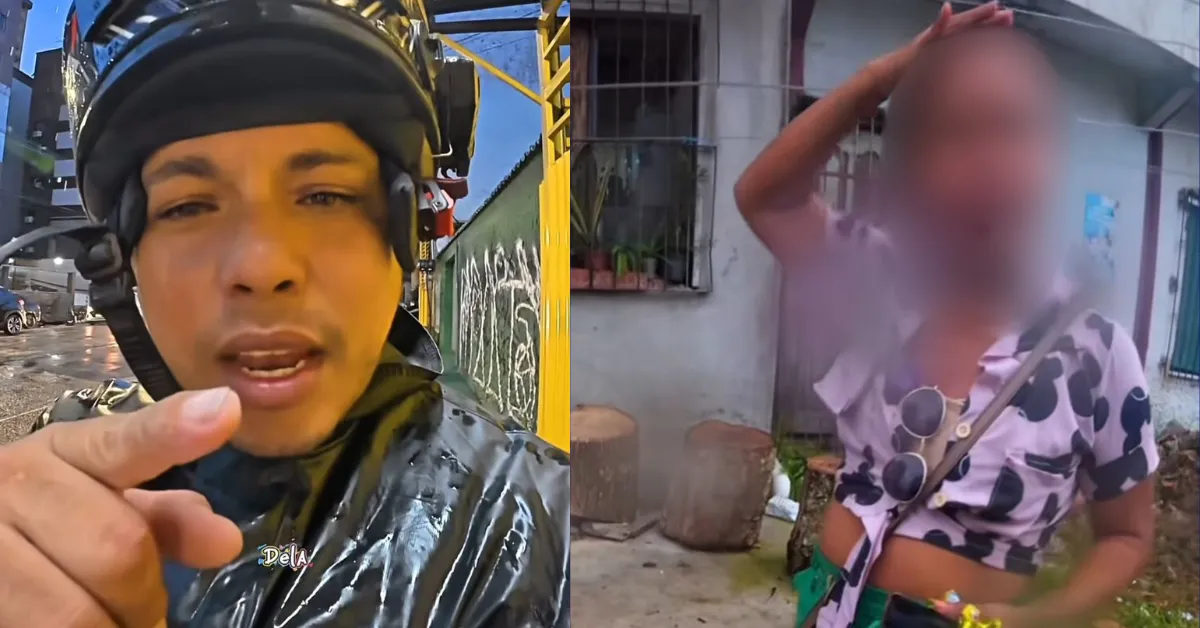 Cleiton de Souza registrou em vídeo passageira que se recusou a pagar corrida de R$ 17 em Belém; vídeo viralizou nas redes.