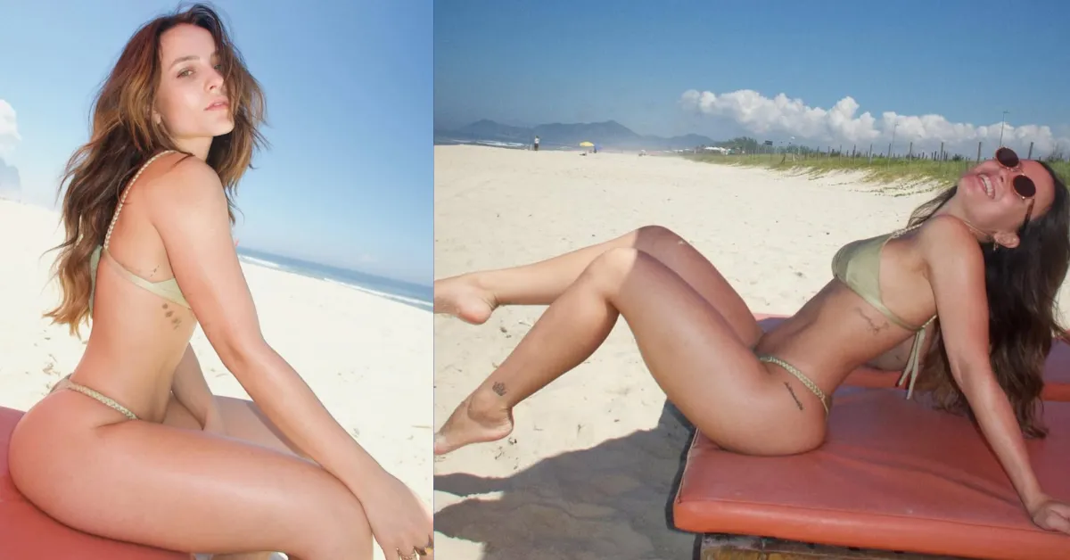 Larissa Manoela aproveita dia de sol no Rio de Janeiro e mostra novo visual, com cabelo iluminado e tatuagens em destaque