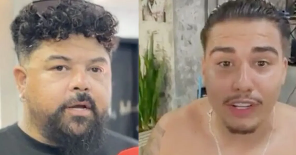 Pedro Espíndola provoca confusão em barbearia de Curitiba, ignora regras e atira refrigerante no proprietário antes de fugir.