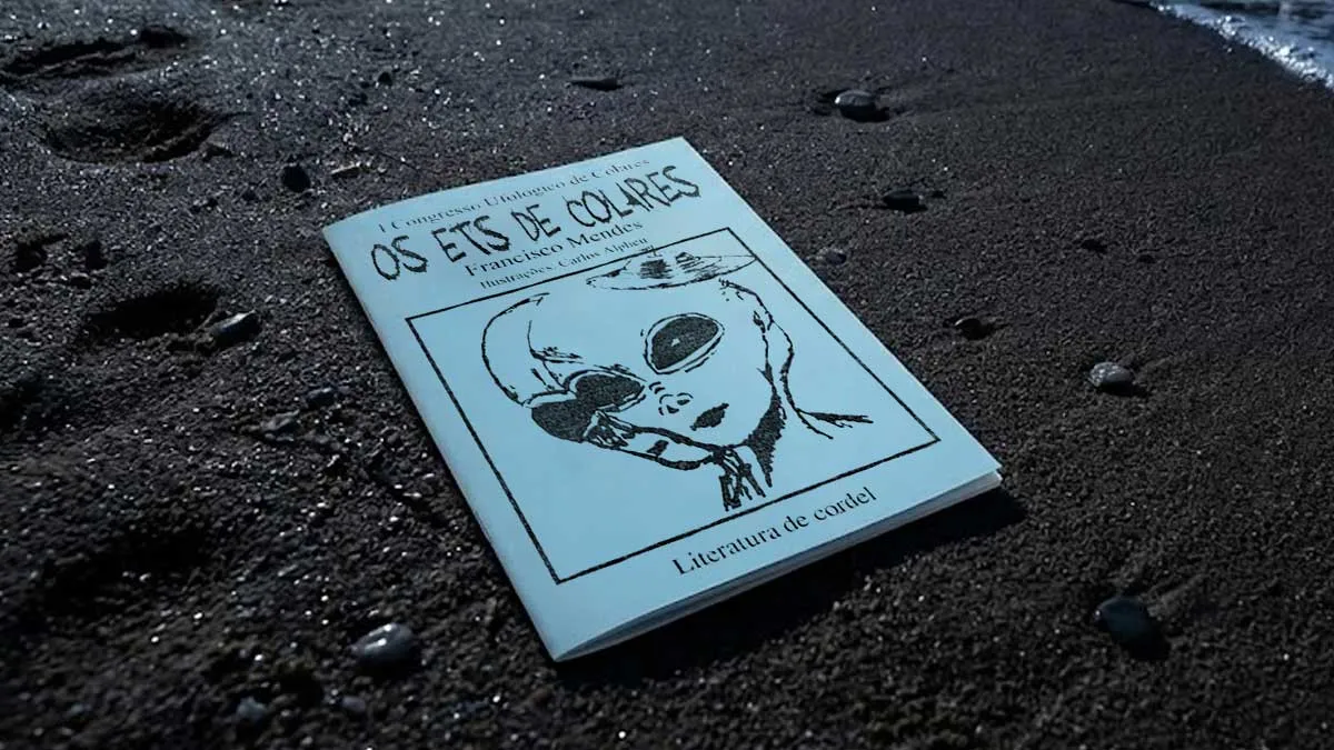 A capa de “Os ETs de Colares” combina a  arte de Carlos Alpheu com a urgência dos eventos ufológicos de 1977.