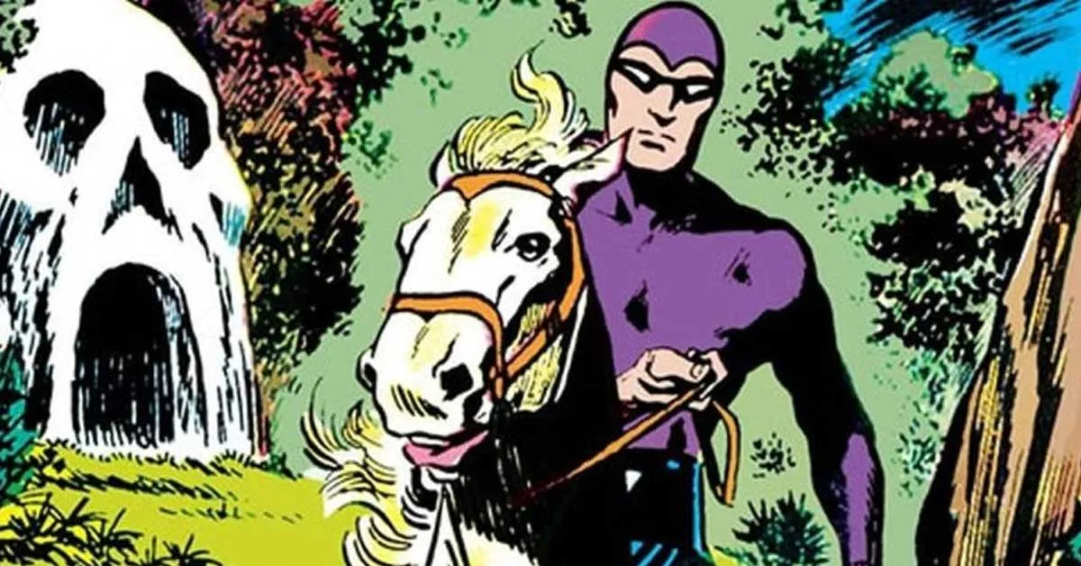 O Fantasma, criado por Lee Falk em 1936: o primeiro herói mascarado a usar o icônico traje colante.