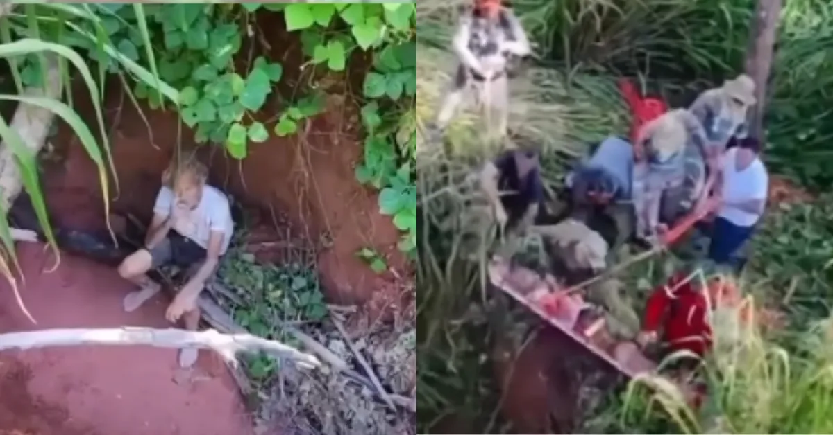 Buscas foram conduzidas pelo 33º Grupamento de Bombeiros Militar e se concentraram em uma região acidentada, cercada por mata densa e córregos.