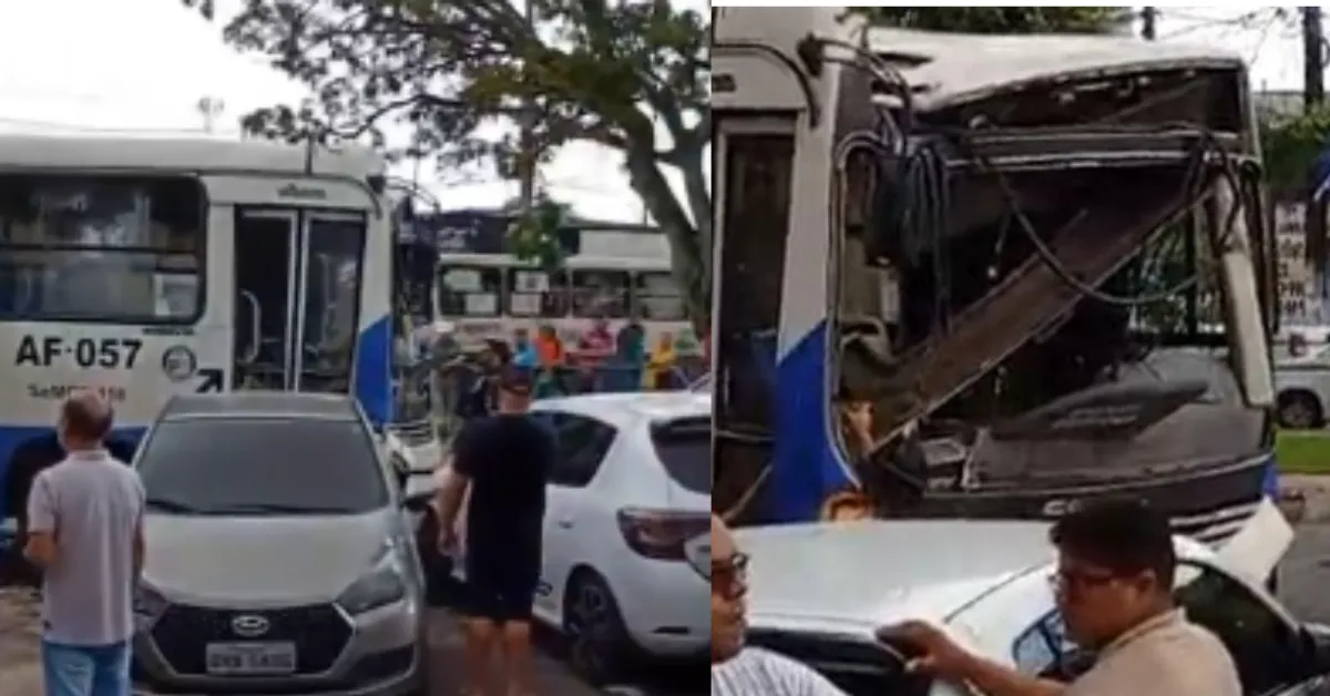 Vídeos que circulam nas redes sociais mostram o momento da colisão