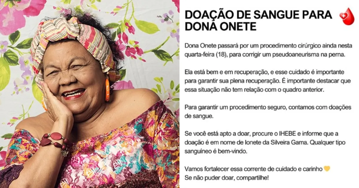 A artista está internada em um hospital particular de Belém desde 27 de fevereiro, tratando um quadro de infecção urinária.