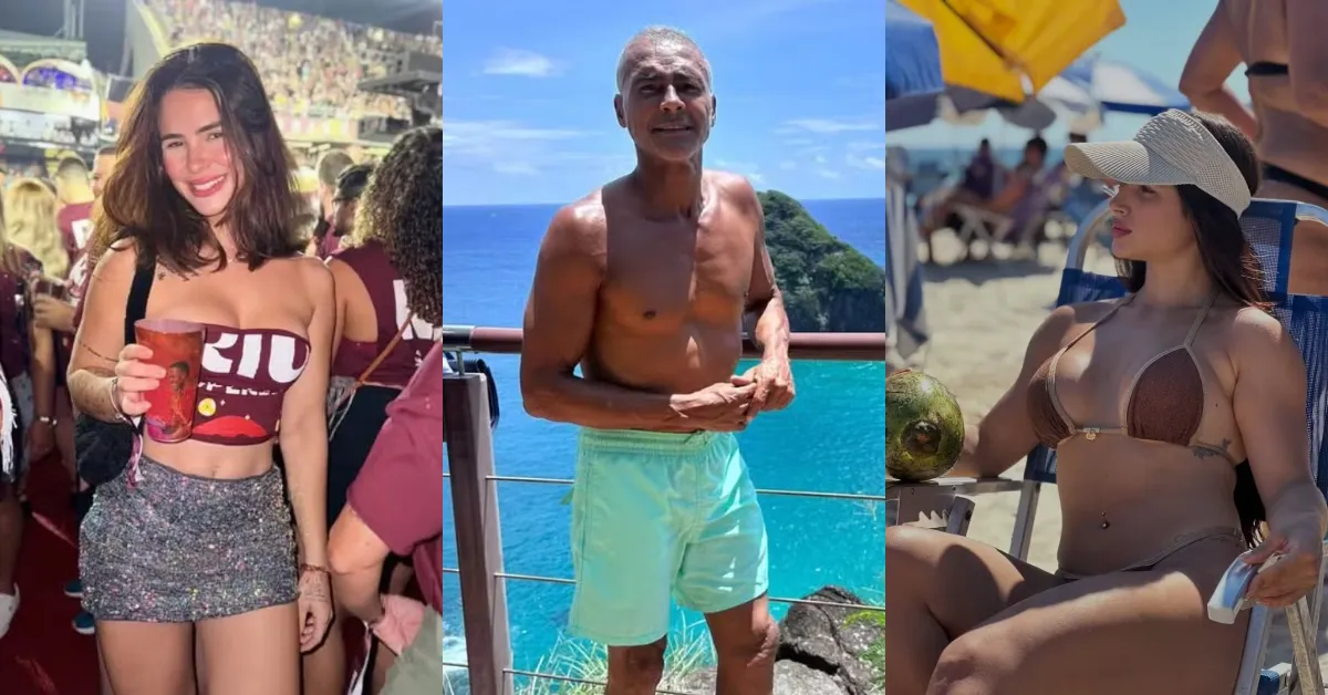 Tiffany (esquerda), Romário (centro) e Bárbara (direita) já haviam sido vistos juntos em viagem.