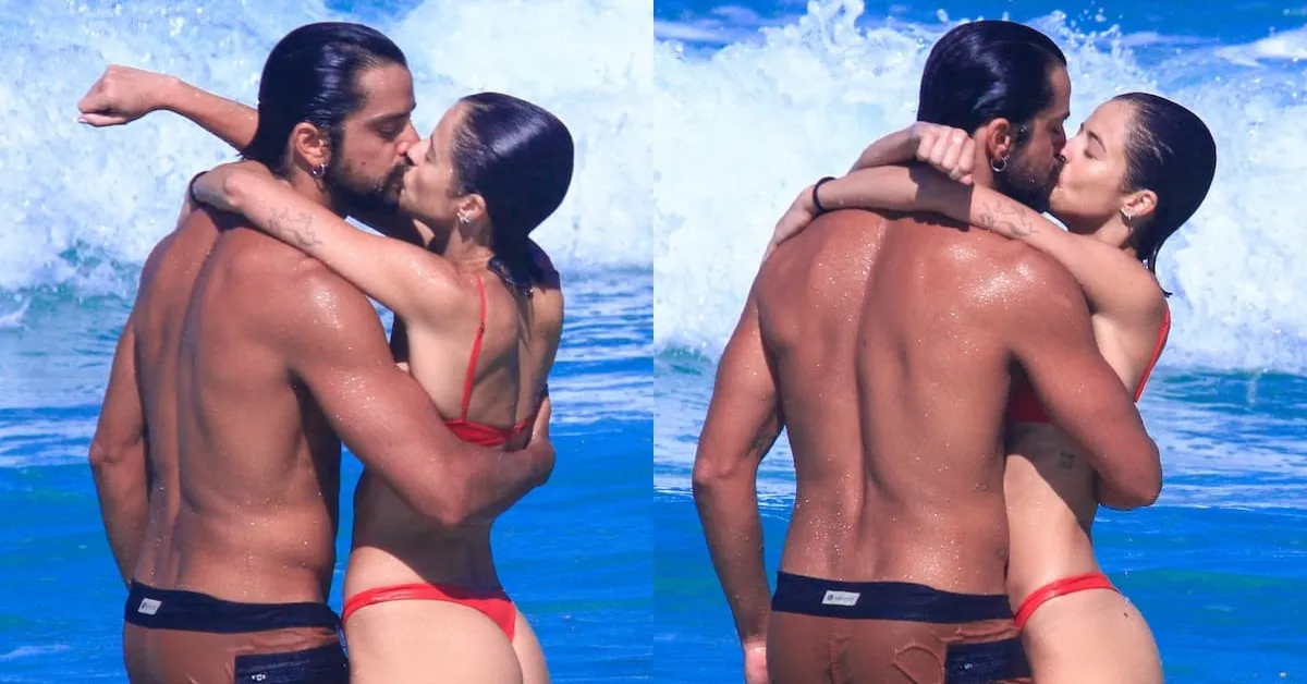 O casal aproveitou o dia de sol juntos.