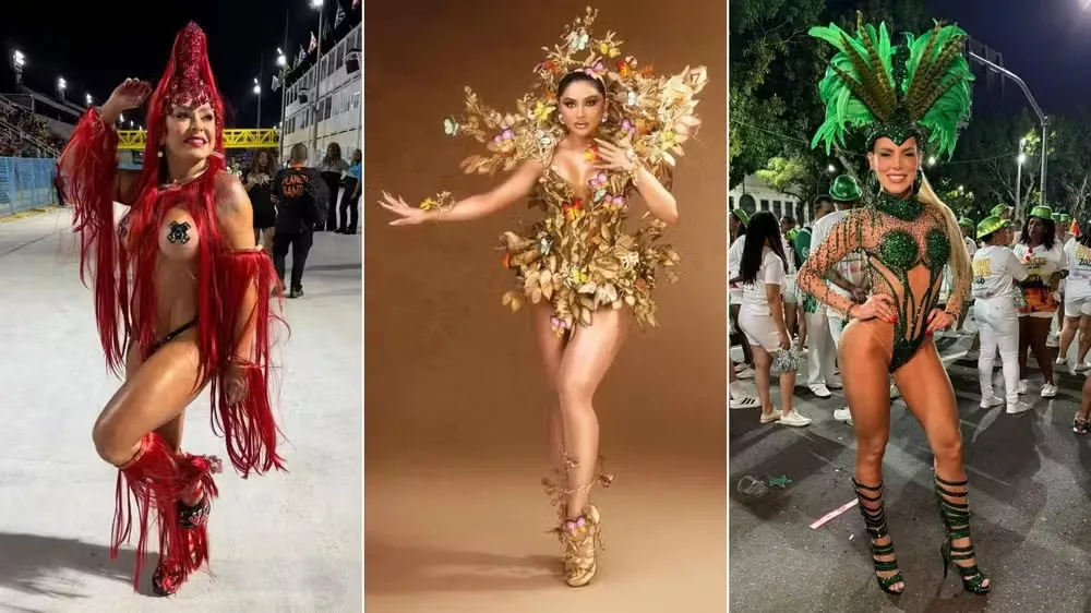 Rainhas ousam na Sapucaí com looks de predarias e referências.