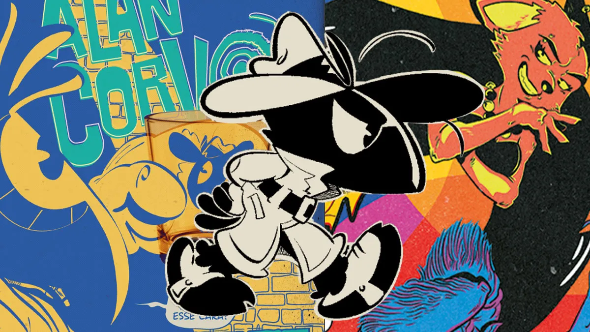 Edgar Alan Corvo, o detetive hard-boiled criado por Doug!, em sua nova fase noir ambientada no Brasil.