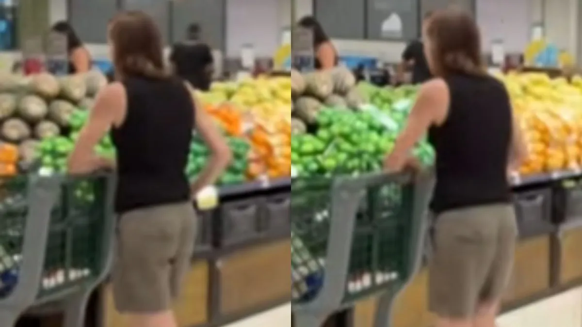 Suzane Richthofen percebeu que estava sendo filmada e reagiu.