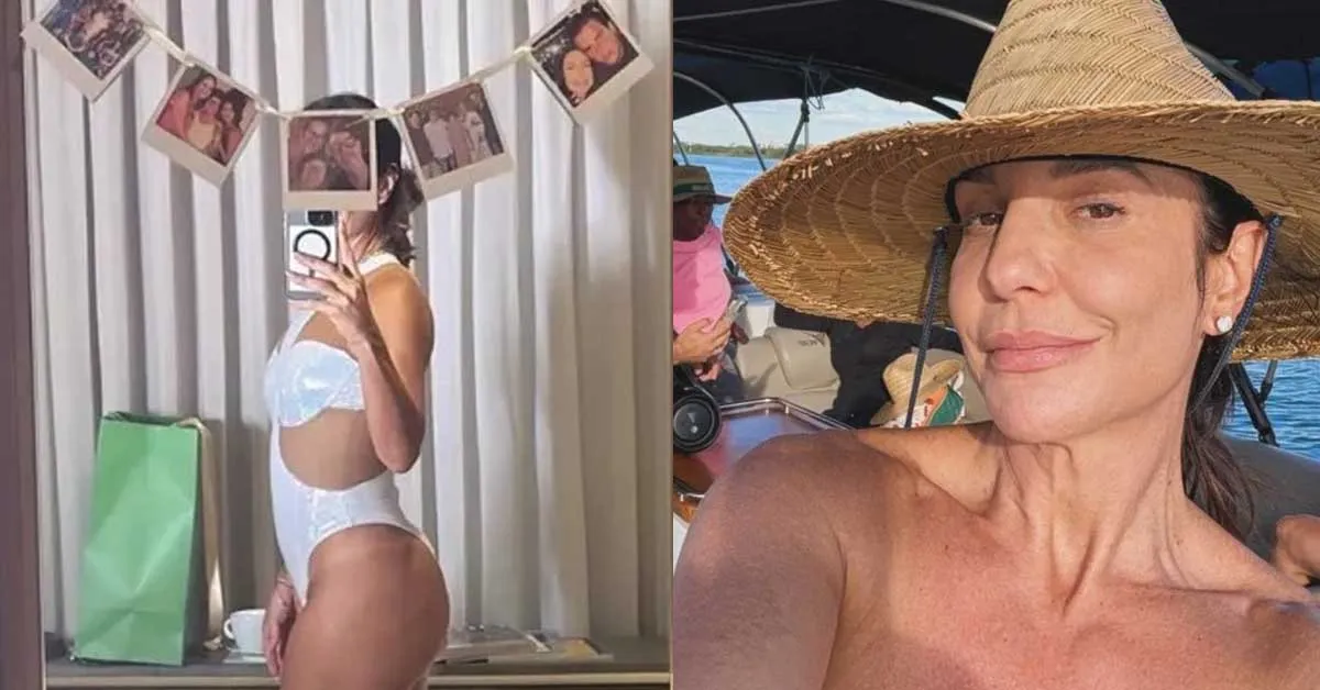 Ivete Sangalo compartilha selfie de body branco antes de show e impressiona fãs com boa forma.