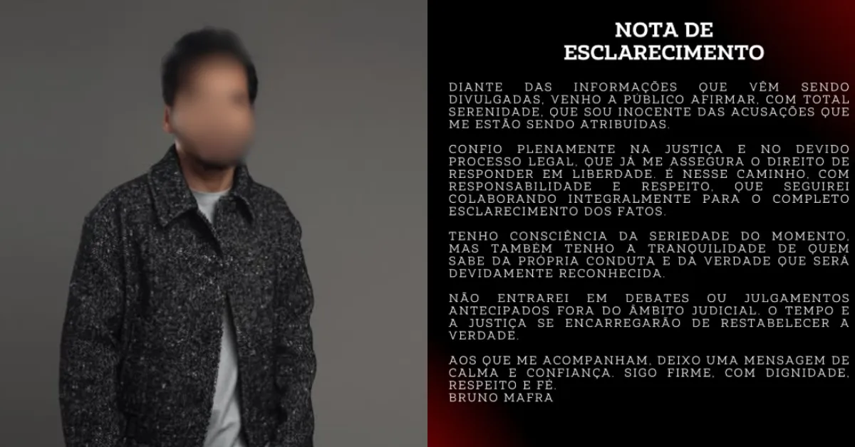 O artista divulgou a nota na tarde desta sexta-feira (27), após o caso vir a público.