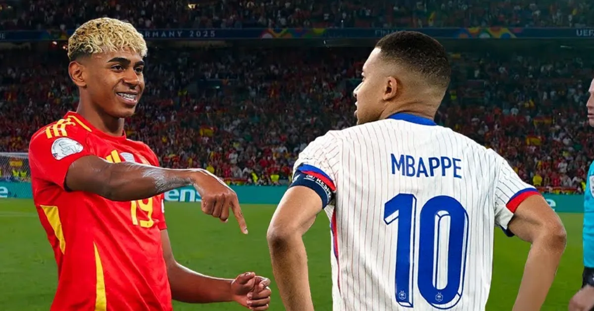 Lamine Yamal e Kylian Mbappé simbolizam a força de Espanha e França na corrida pelo título mundial.